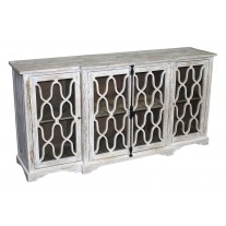 Carved 4-Door White Wash Buffet
