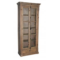 Pine Narrow 2-Door Bookcase