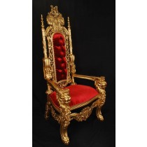 Gold/Red King Lion Throne Chair