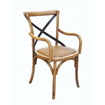 Oak Natural X-Back Arm Chair