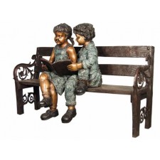 Girl and boy on bench