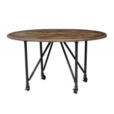 Round Dining Table with Wheels