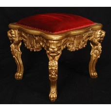 Gold/Red Lion Ottoman Foot Stool