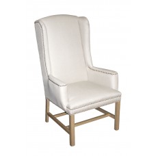 linen wing back chair