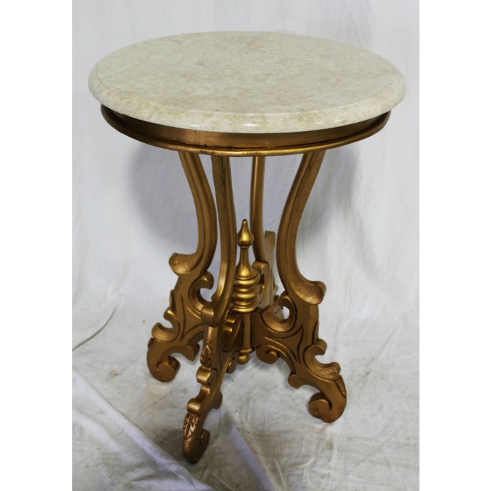 Victorian Round Table with Marble Top