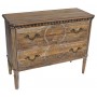 Pine 2-Drawer Carved Chest