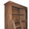 Reclaimed Pine Double Section Bookcase with Ladder